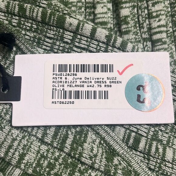 ASTR The Label Vania Mini Dress Olive Green Melange Halter Tie Neck Bodycon Sz 6 - Picture 7 of 9